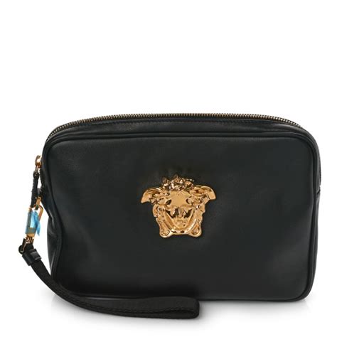 versace palazzo wristlet clutch|VERSACE Vitello Palazzo Medusa Wristlet Clutch Bag Black .